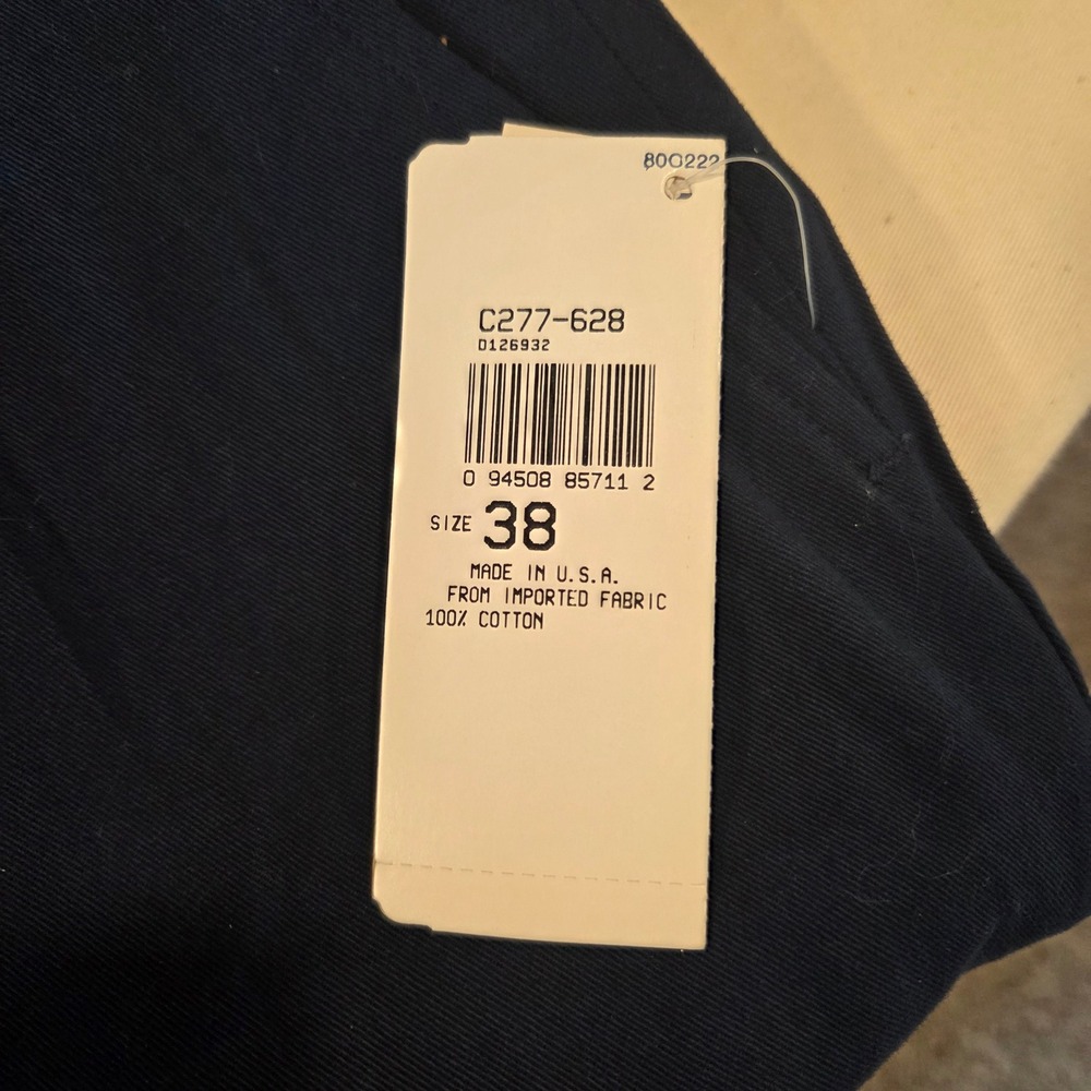 Pendleton Country Traditionals Mens Navy Blue Pleated Cotton Chinos Pants 38 NEW - Picture 2 of 8